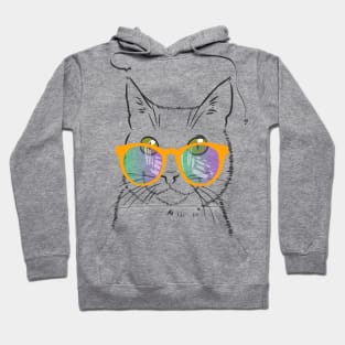 cute cat with beautiful glasses Hoodie